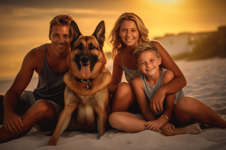 family at pet-friendly rental in PCB